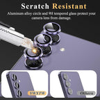 YWXTW Camera Lens Protector for Samsung Galaxy S24 Plus Accessories, 9H Tempered Glass Metal Individual Ring Camera Cover Screen Protector for S24 Plus, Case Friendly, Anti Scratch (Cobalt Violet)