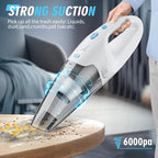Handheld Vacuum Cordless, Hand Vacuum Cordless Rechargeable with LED Light/Multi Accessories,1.6lbs Car Portable Vacuum Cleaner for Pet Hair, Home, Car, Office