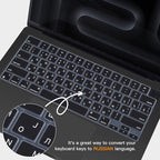 Russian Keyboard Cover Skin for 2024 2023 2022 2021 Apple MacBook Pro 14 A3112 A3401 A3185 A2992 A2918 A2442 A2779, MacBook Pro 16 A3403 A3186 A2991 A2485 A2780 M4 M3 M2 M1 Pro Max Protector-Black