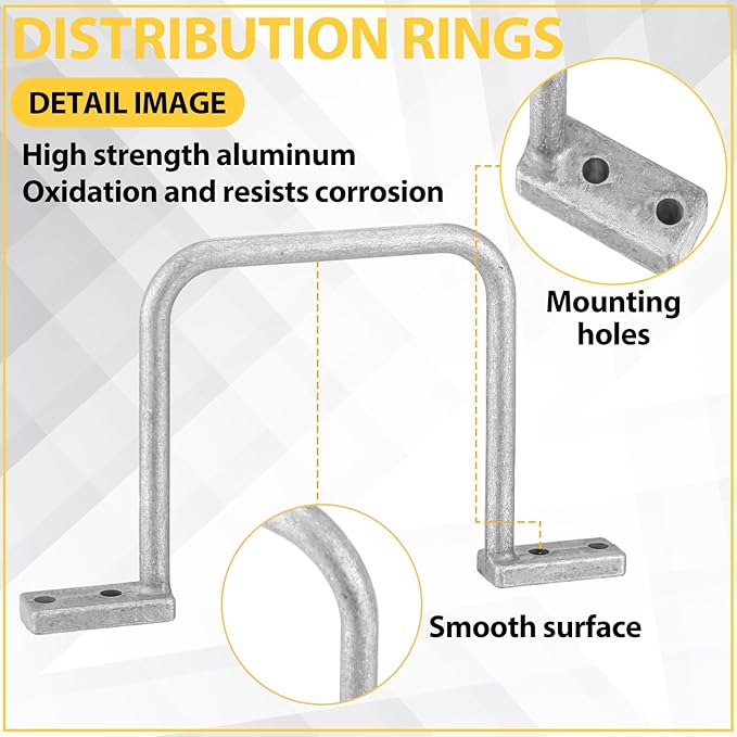 50 Pcs Distribution Rings Aluminum D Ring for Sorting Out Electric Cables, Cable Management, for Commercial and Residential Use, Silver(3 Inch)