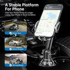 TOPGO Cup Phone Holder for Car, [No Shaking & Stable & Adjustable Pole] Car Cup Phone Mount, Compatible with iPhone 16 and All 4.0-7.0 inches Smartphones - Black