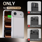 GIN FOXI Battery Case for iPhone 17 AIR, Charging Case Charger 8500mAh Ultra-Slim Lightweight Powerful Battery Pack 15W Fast Rechargeable Anti-Fall TPU Juice Box for iPhone 17 AIR (6.5") Grey