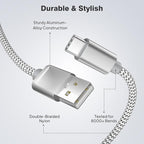 Elebase iPhone 16 15 Pro Max Charger Cord 1.5/3.3/6.6FT 3 Pack,USB to USB Type C Car Charging Cable,USBC Power Cable for New Apple iPad mini Air,Airpods 4,Samsung Galaxy S25 S24 S23 Plus Ultra,Z Flip