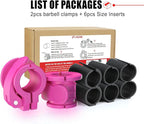 Barbell Clips 1 Inch Quick Release Weight Clamps 0.9-1.18inch Multi-Size Adjustable Olympic Clamps for Bars
