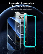 ESR 3 Pack for iPhone 16e/iPhone 14/iPhone 13/iPhone 13 Pro Screen Protector, [9H Hardness] [Military Grade Shatterproof] Tempered Glass Film with Easy Installation Tool, Scratch Resistant