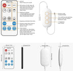PAUTIX RF WiFi Smart Remote Dimmer for Single Color LED Strip Lights,Compatible with Alexa and Google,14-Key Wireless Remote,DC 12-24V Controller for 3528/2835/5050/COB LED Strip Light