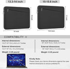 15.6 inch Laptop Case, Durable Computer Carrying Bag Protective Case Briefcase Handbag with Front Pocket, Laptop Sleeve Cover for 15.6 Inch HP, Dell, Lenovo, Asus, Notebook, Grey
