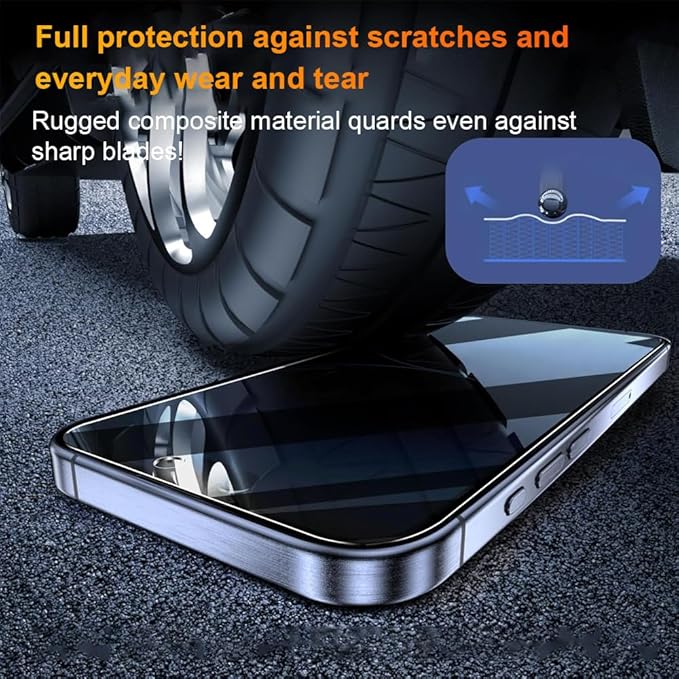 OneFish Privacy Screen Protector for IPhone 16 Anti-Spy Tempered Glass Dust-Free Bubble-Free Anti-Fingerprint 9H Scratch Protection & Hassle-Free Installation Frame [2-Pack]