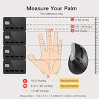 Vertical Mouse Wireless,Bluetooth Mouse with BT5.0/4.0/2.4G, Rechargeable with Battery Indicator,Ergonomic Design for Comfort and Reduced Wrist Strain, Ideal for Home,Office Use,Black