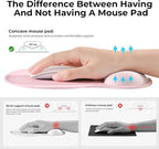 EooCoo Gel Wrist Rest Mouse Pad Ergonomic Middle Concave Design, Relieve Wrist Pain Mousepad, Non-Slip Base for Laptop, Computer, Office Decor for Women, Carpal Tunnel Syndrome