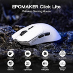 EPOMAKER Click Lite Wireless Gaming Mouse, 800 to 12,000 DPI Adjustable, PAW3311 Sensor, 500mAh, 59g, 2.4G/BT/USB-C Rechargeable Wireless Mouse with 5 Programmable Buttons for PC/Mac/Linux (White)
