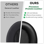 Replacement Earpads Cushions for Bose QuietComfort35&35ii(QC35 II & QC35) Headphones - Professional Positioning Tools Included, Noise-Isolating Memory Foam & Breathable Leather (Black)