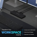 VisionTek VT4600DL Laptop Docking Station for Windows, MacOS or ChromeOS — Connect with USB-C or USB-A, 100W Laptop Charging, Dual 4K Displays, 2X HDMI, 2X DisplayPort, USB-A, USB-C, Audio, Ethernet