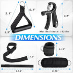 10-in-1 Cable Machine Attachments Set for Gym - Includes Tricep Rope, V-Bar, Straight Bar, D-Handle, Ankle/Wrist Straps, Storage Bag - Compatible with LAT Pulldown & Home Gym Cable Machines