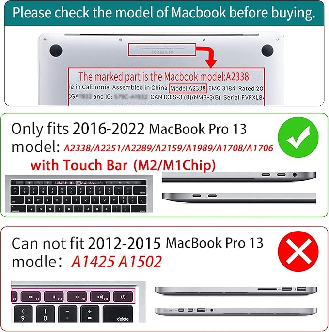 Teryeefi for MacBook Pro 13 inch Case 2022 2021 2020-2016 Release, Design Hard Shell Cover with Keyboard Cover & OTG Adapter Fit Model A2338 M2/M1 A2251 A2289 A2159 A1989 A1706, Leopard Skin Pattern