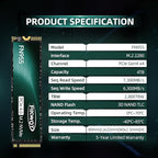 FN955 4TB NVMe SSD M.2 2280 PCIe Gen4x4, Up to 7300MB/s, 3D NAND TLC Flash Internal Solid State Drive, Configure SLC Cache, Storage and Memory Expansion for PS5 Laptop Desktop
