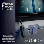 Twelve South AirFly Pro Bluetooth Wireless Audio Transmitter/Receiver for up to 2 AirPods/Wireless Headphones; Use with Any 3.5 mm Audio Jack, Black