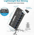 LZSIG Mini Audio Mixer,Stereo Line Mixer for Sub-Mixing,Ultra Low-Noise,6-Channel,Microphone Independent Control, 1/4" & 1/8" TRS Output and Input, for Guitars,Bass,Keyboards