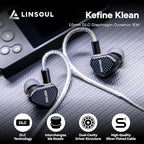 Linsoul Kefine Klean in Ear Monitor,10mm DLC Diaphragm Dynamic Driver HiFi Earphones,Wired Gaming Earbuds,Replaceable Nozzles,Detachable Silver-Plated Cable for Audiophile (No Mic 3.5mm, Black)