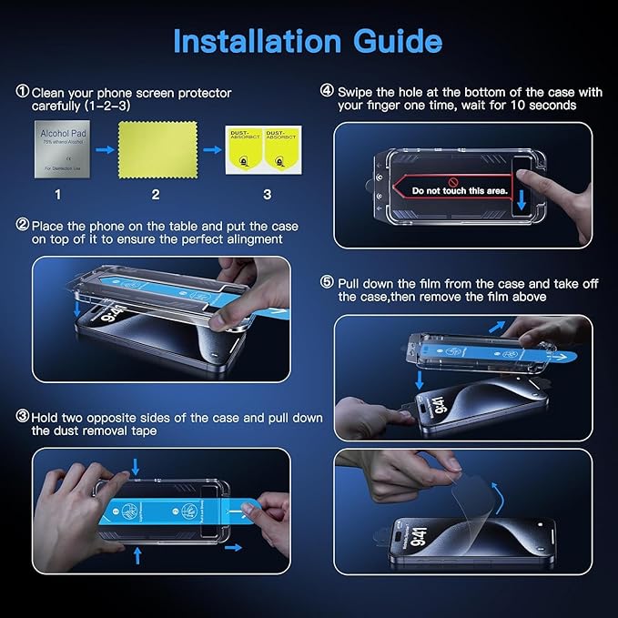 Uyiton Anti-Blue Light for iPhone 14 Pro Max Screen Protector - Unbreak-Glass Full Coverage Case Friendly Scratch Resistance 9H Tempered Glass Screen Protector for iPhone 14 Pro Max, 2 Pack