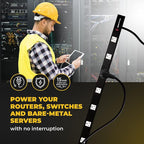 12 Outlets 4 Feet Body Heavy Duty Metal Surge Protector Power Strip (12 Outlet 6 Feet Power Cord Vertical Power Plug)