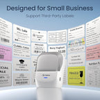 CLABEL Thermal Label Maker Machine: 221B Bluetooth Label Maker Mini Sticker Printer Barcode Printer Inkless Label Maker Compatible with Clothing Price Labeling with 1 Roll of 50x30mm Label(Gray White)
