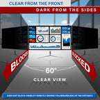 24 Inch Computer Privacy Screen for 16:9 Aspect Ratio Widescreen Monitor, Eye Protection Anti Glare Blue Light Computer Monitor Privacy Filter, Removable Anti-Scratch 24in Protector Film