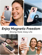 MAGIC JOHN 360° Rotatable Magnetic Invisible Stand for iPhone 14/iPhone 13 Case [Anti-Slip Grip] [Compatible with MagSafe] 16FT Shockof for iPhone 14/13 Case with Kickstand, Gold