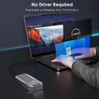 WAVLINK 40Gbps PCIe NVMe SSD Enclosure, USB4 External M.2 NVMe SSD Enclosure, for B+M/M-Key PCIe SSD 2280 Size, Tool-Free Installation, Compatible with Thunderbolt 4/3/USB4/USB C, SSD Not Include