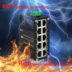 Mini Industrial 8-Port 10/100/1000T 802.3at PoE + 2-Port 10/100/1000T Din Rail Mount Compact Ethernet Switch, 48~57V DC Unmanaged Network Switch 20Gbps Switching Capacity