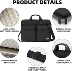 KINGSLONG 17-17.3 inch Slim Laptop Bag, Computer Carrying Case with Shoulder Strap, Notebook Handbag Cover for Men Women Fits Acer Asus Lenovo HP Toshiba Black