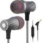 Super Bass Wired Earbuds with Microphone – Noise Cancelling, Deep Bass Ear Buds for Gaming, Travel, Work – Comfortable, Durable Wired Earphones with Mic, Compatible with iPhone, Samsung
