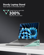 Aluminum Laptop Stand, Notebook Stand with Wrist Rest, Ergonomic Detachable Laptop Mount, Computer Stand Compatible with 10-17'' All Laptops Such as MacBook Air Pro/HP/Dell/Lenovo, Silver