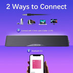 Computer Speakers, HiFi Sound Quality Computer Sound Bar, USB Powered PC Speakers, Bluetooth 5.0 and 3.5mm Aux-in Computer Speakers for Desktop, Laptops, PCs, Phones, Tablets, Xbox, Gaming Speakers