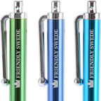 The Friendly Swede Micro-Knit Stylus Pen for Touchscreen — 6-Pack Hybrid Fiber Tip Universal Capacitive Stylus Pen for iPad; Lanyards & Cleaning Cloth - Silver/Aqua Blue/Green/Dark Blue/Yellow/Black