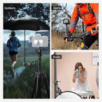 NEEWER Double Super Clamp Camera Mount with Magic Arm, NATO Interface, Cold Shoes, 1/4" Locating Holes for ARRI, Desk Studio Photography Light Stand Pole Cross Bar Umbrella Holder Clamp Mount, UA060