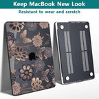 Teryeefi Case for for MacBook Pro 14 Inch M4 M3 M2 M1 (2021 2023 2024 Released) with Keyboard Cover & Screen Protector & OTG Adapter, Flower & Butterfly