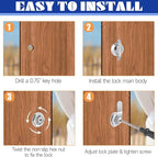 Thumb Operated Offset Cam Locks, 3/8", 5/8", 7/8" Keyless Cabinet Locks for RV Storage Doors, Camper Compartments, Mailbox Drawers, Zinc Alloy Rustproof Latch with Straight & Bent Locking Arms, 8-Set