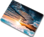 Beach Sunset Hard Case Compatible with MacBook Air 13 Inch Case 2017 2016 2015 2014 2013 2012 2011 2010 Release A1466/A1369,AMCJJ Plastic Hard Shell Cover & Keyboard Cover &Screen Protector