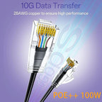 Cat6a Patch Cables 10ft (10 Pack) Slim, Cat6 Ethernet Patch Cable Pure Copper, Flexible Cat 6 Patch Cable 550MHZ 10G, Space-Saving Cat 6A Network Cables for Patch Panel, Black