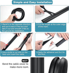 Cord Hider Floor - 3FT White Cord Cover, Soft PVC Wire Covers - Hides Cords - 0.7" W x 0.4" H
