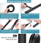 5.5FT Floor Cord Cover, Brown Soft Cable Cover Floor, Large Size Extension Cord Covers for Floor, Power Cord Protector Floor Wire Cover - Cord Channel Diameter: 0.7" (W) x 0.4" (H)