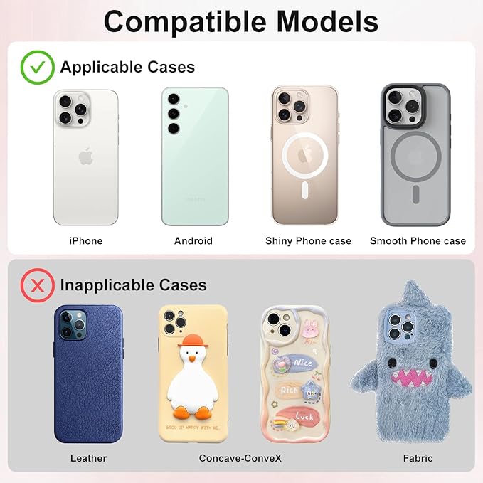 1 Pack Silicone Suction Cup Phone Case Mount Double Sided, Phone Accessories Hands-Free Strong Grip Holder for Selfies and Videos, Silicon Phone Stand Sticky for iPhone and Android Lavender