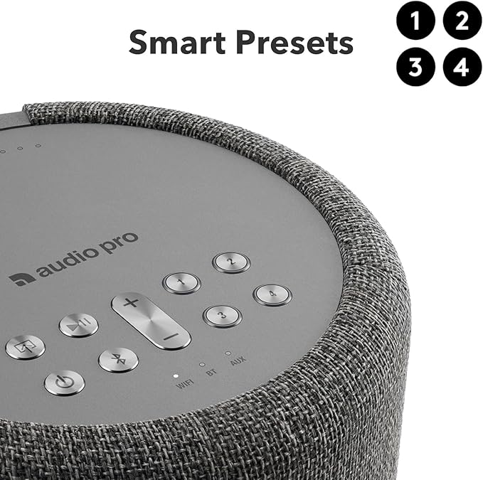 Audio Pro A10 MKII Wireless Multiroom Speaker, WiiM Edition | High Fidelity, Bluetooth, WiFi | Compatible with AirPlay 2, Google Cast, Siri, WiiM Home App, Stream Spotify, Tidal & More, Dark Gray