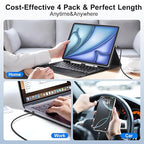 USB C to USB C Charging Cable, 100W Fast Charging [6.6ft, 4-Pack] Type C Charger Cord,Braided USBC Phone Charger Cable for iPhone 17 16 15 Pro Max/Samsung S25 S24/MacBook Pro/Air,iPad,Pixel,PS5,Switch