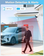 5MP Wireless Security Camera System with 10" Monitor, Outdoor WiFi Home Video Cameras Systems Surveillance DVR Kits