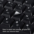 2PCS Korean Keyboard Stickers, Korean-English Keyboard Letters Replacement Sticker White Font on Black Background for Computer Laptop Notebook Desktop, Matte Keyboard Alphabet Stickers