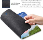 Snowy Mountains Lake Tree Mountains Mouse Pad, Landscape Mouse Pad Custom Design, Square Waterproof Mouse Pad Non-Slip Rubber Base MousePads for Office Laptop, 9.5 x7.9 x0.12 inch
