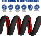 Floor Cord Cover Self Adhesive Cord Hider,10FT Cable Management, Extension Strip Protector for Wires, Prevent Cable Trips for Offices, Gyms, Exhibitions Cavity:0.47"(W) x 0.35"(H) Black