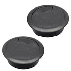 Desk Grommet 2-1/16" (53 mm), Desk Cord Hole Cover, Cable Grommet ABS Plastic, Desk Hole Grommet for Office and Home Table Cable, Detachable Adjustable Cable Cord Organizer (Black 2 Pcs)